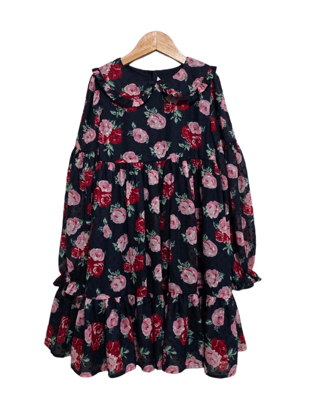 Janie and Jack The Rose Dot Dress in Dark Marine Size 10